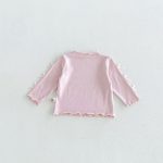【73-120cm】長袖Ｔシャツ ベビー 無地 リボン付き - 画像 (10)