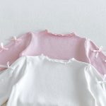 【73-120cm】長袖Ｔシャツ ベビー 無地 リボン付き - 画像 (11)