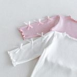【73-120cm】長袖Ｔシャツ ベビー 無地 リボン付き - 画像 (12)