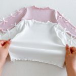 【73-120cm】長袖Ｔシャツ ベビー 無地 リボン付き - 画像 (13)