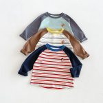 【80-130cm】長袖Tシャツ 男の子 ラグラン ボーダー柄 - 画像 (3)