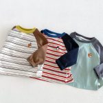 【80-130cm】長袖Tシャツ 男の子 ラグラン ボーダー柄 - 画像 (5)