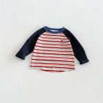 【80-130cm】長袖Tシャツ 男の子 ラグラン ボーダー柄 - 画像 (10)
