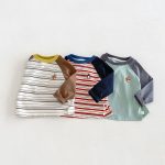 【80-130cm】長袖Tシャツ 男の子 ラグラン ボーダー柄 - 画像 (4)