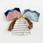 【80-130cm】長袖Tシャツ 男の子 ラグラン ボーダー柄 - 画像 (8)