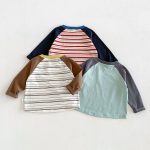 【80-130cm】長袖Tシャツ 男の子 ラグラン ボーダー柄 - 画像 (7)