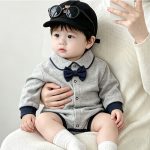 【66-90cm】ロンパース ベビー ボウタイ シンプル - 画像 (9)