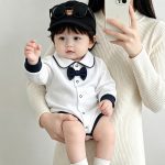 【66-90cm】ロンパース ベビー ボウタイ シンプル - 画像 (12)
