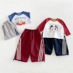 【80-130cm】トップスorパンツ ベビー カートゥーン お出かけに - 画像 (3)
