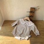 【66-90cm】ロンパース ベビー スクール風 ビッグカラー - 画像 (9)