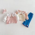 【73-120cm】トップスorパンツ ベビー どうぶつ刺繍 ニット - 画像 (3)