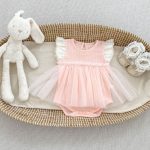 【66-90cm】ロンパース ベビー フリルスリーブ チュール - 画像 (5)