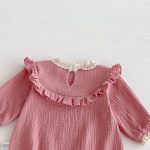 【66-90cm】ロンパース ベビー シボ生地 フリル襟 - 画像 (13)