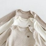 【66-90cm】ロンパース ベビー 熊柄ボーダー シンプル - 画像 (4)