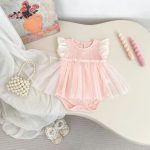 【66-90cm】ロンパース ベビー フリルスリーブ チュール - 画像 (6)