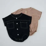 【60-90cm】ロンパース ベビー 韓国風 ポケット付き デニム - 画像 (11)