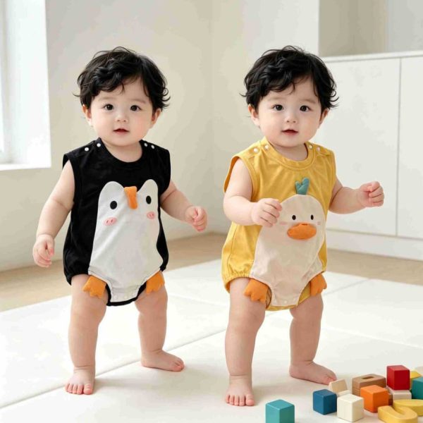 【59-90cm】ロンパース ベビー ペンギンorアヒル かわいい