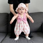 【66-100cm】ロンパース ベビー リボン付き ドット スウィート - 画像 (3)