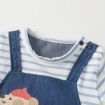 【66-90cm】ロンパース ベビー ドッグ デニム レイヤード - 画像 (7)