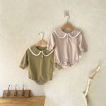 【66-90cm】ロンパース ベビー スクール風 ビッグカラー - 画像 (4)