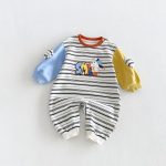 【66-110cm】ロンパースorセットアップ ベビー カラーバリ ボーダー - 画像 (4)