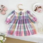 【73-110cm】ワンピース ベビー カラフル チェック - 画像 (9)