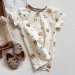 【66-90cm】半袖 ロンパース ベビー ガーゼ冷房対策 シンプル - 画像 (20)