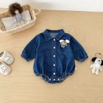 【66-90cm】ロンパース ベビー ポケット付き デニム - 画像 (7)
