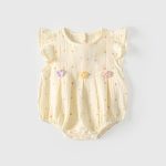 【66-90cm】ロンパース ベビー ドット 花柄 フリル - 画像 (2)
