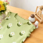 【80-130cm】ルームウェア 女の子 フラワープリント セットアップ - 画像 (13)