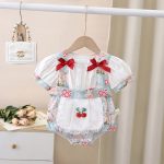 【66-90cm】ロンパース ベビー チェリー柄 リボン - 画像 (4)
