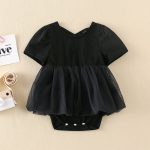 【66-90cm】ロンパース ベビー ブラック ワンピース風 - 画像 (5)