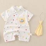 【66-90cm】ロンパース ベビー ネクタイ付き キュート - 画像 (8)