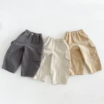 【80-130cm】パンツ ベビー ポケット付き ロング 無地 - 画像 (9)