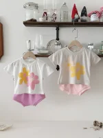 【66-100cm】セットアップ ベビー フラワー プリント - 画像 (34)