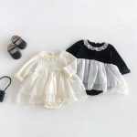 【66-90cm】ロンパース ベビー レース襟 チュール - 画像 (2)