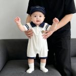 【66-90cm】半袖ロンパース ベビー セーラー風 - 画像 (4)