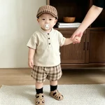 【73-120cm】ショートパンツ ベビー チェック 履きやすい - 画像 (4)