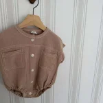 【60-90cm】ロンパース ベビー 韓国風 ポケット付き デニム - 画像 (13)