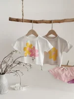 【66-100cm】セットアップ ベビー フラワー プリント - 画像 (7)