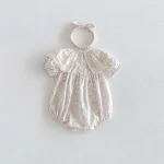 【66-90cm】ロンパース ベビー レース襟 小花柄 - 画像 (14)