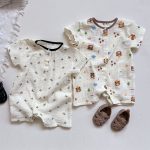 【66-90cm】半袖 ロンパース ベビー ガーゼ冷房対策 シンプル - 画像 (13)