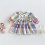 【73-110cm】ワンピース ベビー カラフル チェック - 画像 (2)