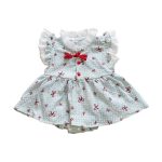 【66-90cm】ロンパース ベビー レッド 蝶結び柄 - 画像 (6)