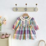 【73-110cm】ワンピース ベビー カラフル チェック - 画像 (7)