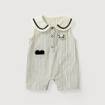【66-73cm】ロンパース ベビー パンダ ストライプ - 画像 (2)