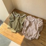 【66-90cm】ロンパース ベビー スクール風 ビッグカラー - 画像 (3)
