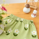 【80-130cm】ルームウェア 女の子 フラワープリント セットアップ - 画像 (14)