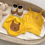 【66-110cm】セットアップ ベビー クマ刺繍 キャミソール - 画像 (8)