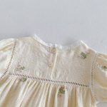 【66-90cm】ロンパース ベビー 花刺繡 クリーム - 画像 (14)